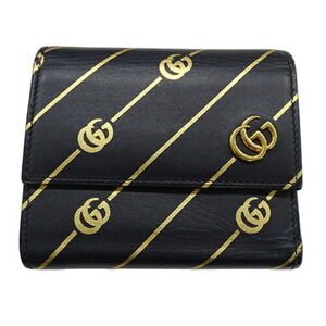 GUCCI Black Leather GG Marmont Wallet